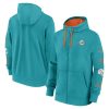 Nike Cotton Full-Zip Fleece Hoodie - NFL Miami Dolphins Turbo Green/Brilliant Orange