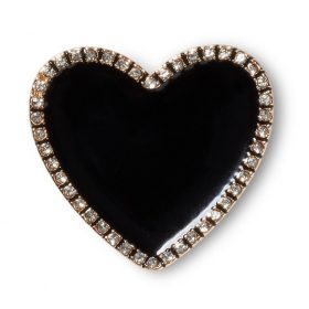 Crocs Fekete szív díszes kerettel Jibbitz