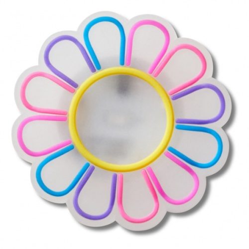 Crocs Világító szivárvány virág Jibbitz