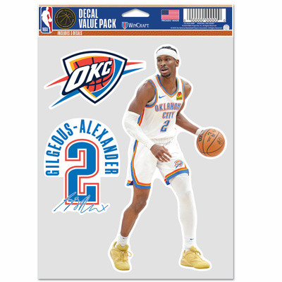 WinCraft - NBA Multi Use 3 Fan Pack Decal Shai Gilgeous-Alexander Oklahoma City Thunder MC ONE