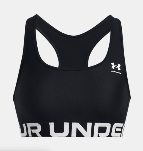 Under Armour HG Authentics Mid Branded Sport Bra Black / White
