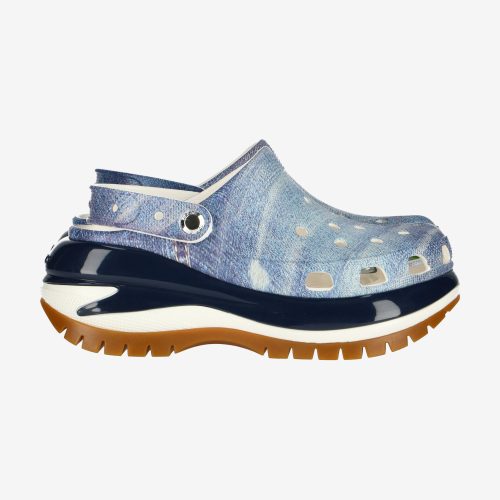 CROCS CLASSIC MEGA CRUSH DENIM CLOG White/Multi
