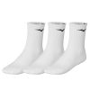MIZUNO TRAINING 3P SOCKS WHITE/WHITE/WHITE