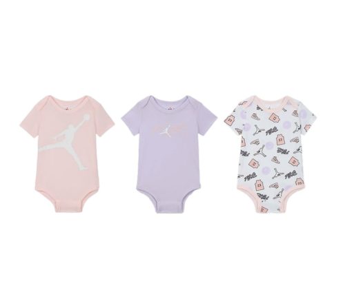 Jordan Bodysuit S/S 3-Pack Jumpman Flight Pink Wash 0-3M