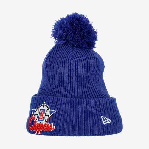 NEW ERA NBA '21 LOS ANGELES CLIPPERS TIP OFF POM KNIT BEANIE ROYAL BLUE