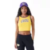 New Era NBA Team Wordmark Los Angeles Lakers Womens Crop Tank Top Yellow