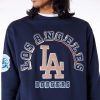 New Era MLB Los Angeles Dodgers World Series Oversized Fleece Top Navy M