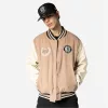 New Era NBA Brooklyn Nets Varsity College Jacket Beige L