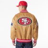 New Era NFL San Francisco 49Ers Satin Bomber Jacket Bronze / Scarlet