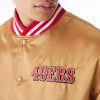 New Era NFL San Francisco 49Ers Satin Bomber Jacket Bronze / Scarlet
