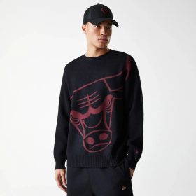 New Era NBA Chicago Bulls Knit Oversized Knit Sweater Black