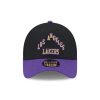 New Era Los Angeles Lakers NBA City Edition Yellow 9Forty A-Frame Trucker Adjustable Cap Black