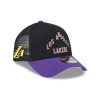 New Era Los Angeles Lakers NBA City Edition Yellow 9Forty A-Frame Trucker Adjustable Cap Black