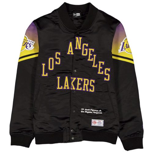 New Era Los Angeles Lakers 2025/26 City Edition Full Snap Satin Jacket Black XXL