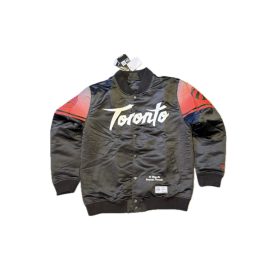   New Era Toronto Raptors 2025/26 City Edition Full Snap Satin Jacket Black