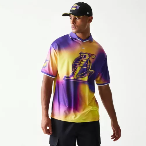 New Era NBA Los Angeles Lakers All Over Print T-Shirts Purple L
