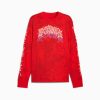 Puma LaMelo Supernova Long Sleeve Printed Tee Red-AOP