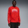 Puma LaMelo Supernova Long Sleeve Printed Tee Red-AOP