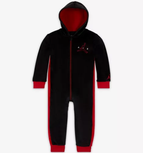 JORDAN BOY WILD UTILITY HOODED COVERALL BLACK