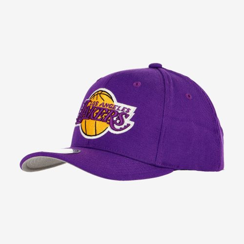 MITCHELL & NESS LOS ANGELES LAKERS TEAM GROUND REDLINE STRETCH SNAPBACK PURPLE