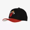 MITCHELL & NESS MIAMI HEAT WOOL 2 TONE REDLINE SNAPBACK BLACK / RED