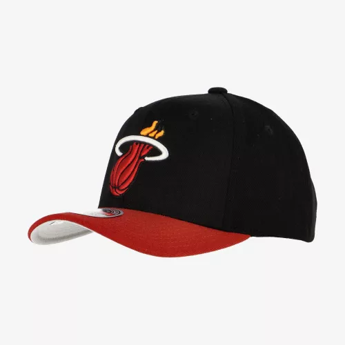 MITCHELL & NESS MIAMI HEAT WOOL 2 TONE REDLINE SNAPBACK BLACK / RED