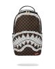 Sprayground Cream And Brown Tear Check Backpack Brown