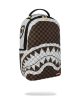 Sprayground Cream And Brown Tear Check Backpack Brown