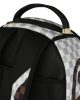 Sprayground Cream And Brown Tear Check Backpack Brown