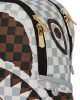 Sprayground Cream And Brown Tear Check Savage Backpack Brown ONE