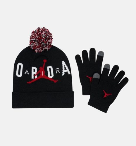 Jordan Kids Jan Hbr Pom Beanie Set Kit Black
