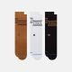 STANCE BASIC 3 PACK CREW WHITE/BLACK/BROWN L