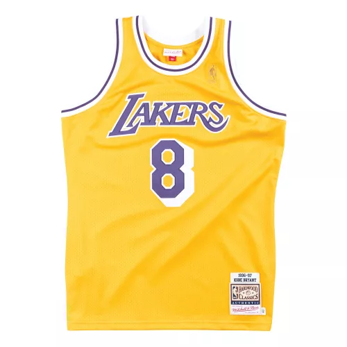 MITCHELL & NESS NBA LOS ANGELES LAKERS KOBE BRYANT '96-'97 AUTHENTIC JERSEY LIGHT GOLD