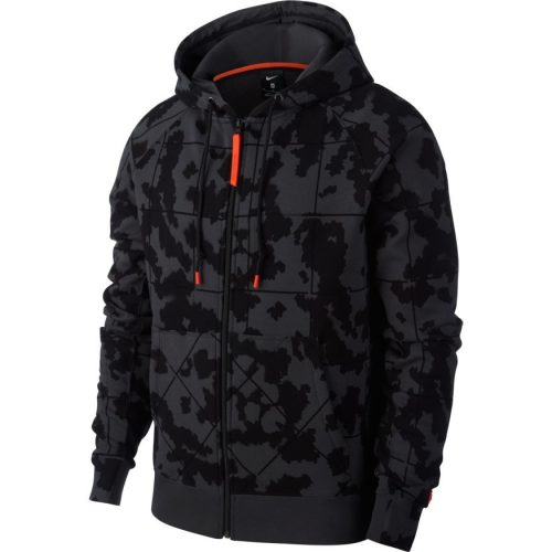 NIKE LEBRON CAMO FZ HOODIE ANTHRACITE/TEAM ORANGE