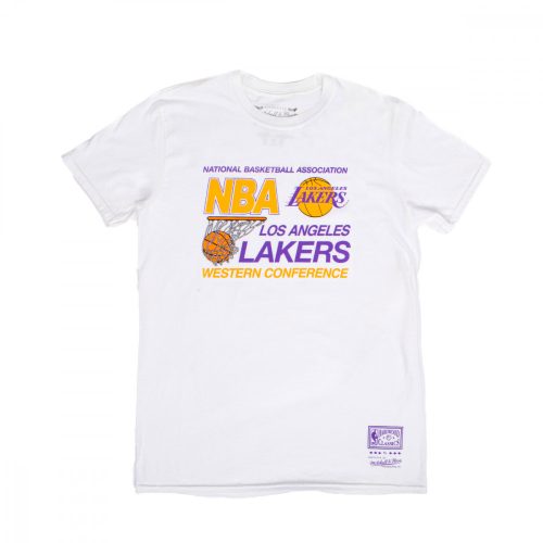 MITCHELL & NESS LOS ANGELES LAKERS WESTERN CONFERENCE TEE WHITE