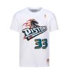 MITCHELL & NESS DETROIT PISTONS GRANT HILL NAME & NUMBER TEE WHITE
