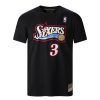 MITCHELL & NESS PHILADELPHIA 76ERS ALLEN IVERSON NAME & NUMBER TEE BLACK