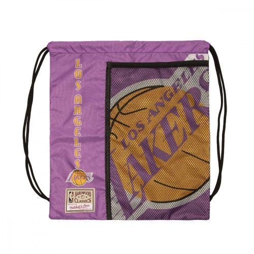 MITCHELL & NESS LOS ANGELES LAKERS NBA TEAM LOGO CINCH BAG PURPLE/GOLD