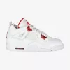 AIR JORDAN 4 RETRO WHITE/UNIVERSITY RED-METALLIC SILVER