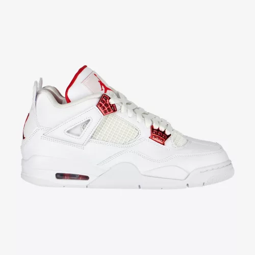 AIR JORDAN 4 RETRO WHITE/UNIVERSITY RED-METALLIC SILVER