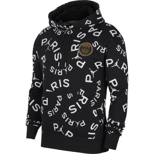 JORDAN PSG FLC PO HOODIE AOP BLACK/METALLIC GOLD