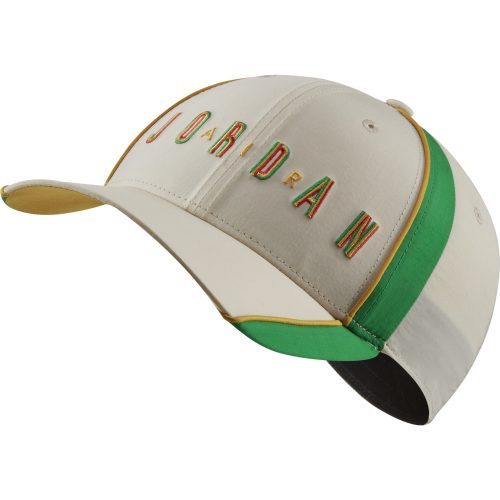JORDAN LEGACY 91 CAP OATMEAL/LUCKY GREEN/TRACK RED