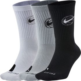 NIKE EVERYDAY BBALL SOCKS 3PR BLACK/WHITE/GREY