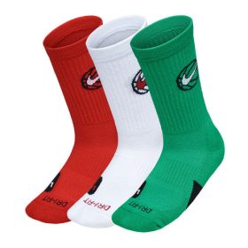 NIKE EVERYDAY BBALL SOCKS 3PR RED/WHITE/GREEN