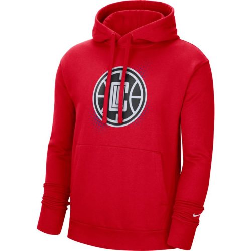 NIKE LOS ANGELES CLIPPERS ESSENTIALS FLEECE PULLOVER UNIVERSITY RED