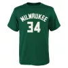 Nike NBA Milwaukee Bucks Antetokounmpo Giannis Name And Number SS Tee Green S