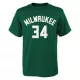 Nike NBA Milwaukee Bucks Antetokounmpo Giannis Name And Number SS Tee Green S