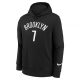 NIKE X NBA KEVIN DURANT BROOKLYN NETS BOYS PO FLEECE ESSENTIAL HOODIE BLACK