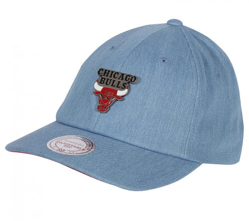 Mitchell & Ness Chicago Bulls Denim Pin Strapback DNM/RED Denim Blue/Red