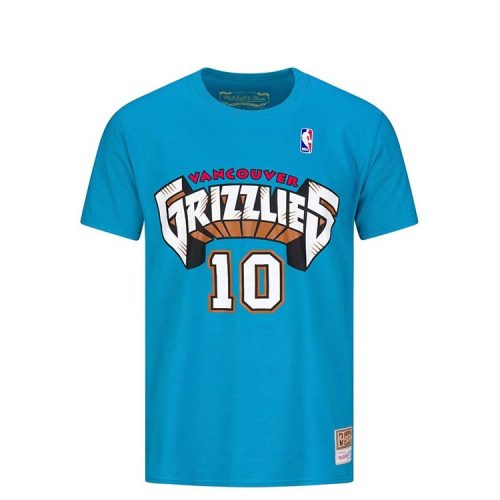 MITCHELL & NESS VANCOUVER GRIZZLIES MIKE BIBBY NAME & NUMBER TRADITIONAL TEE TEAL